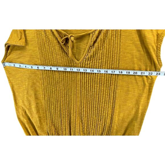 Prana Top Womens XS Mustard Yellow Ocupas Popover Pintuck Organic Athleisure - Picture 5 of 13